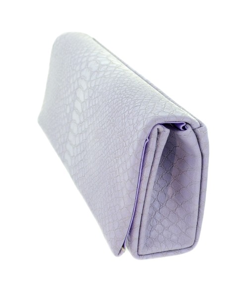 Croc Embossed Faux Leather Clutch