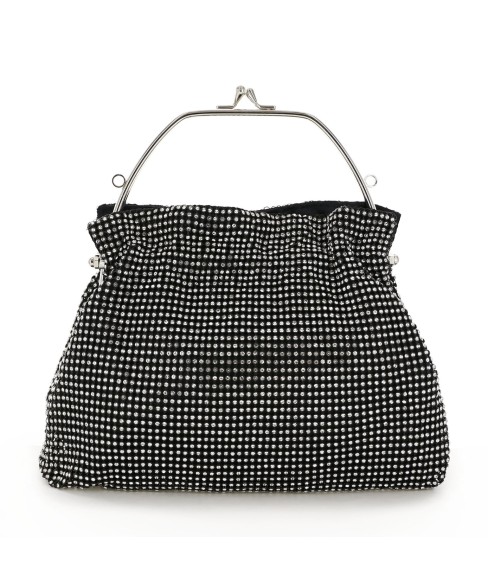 Women Rhinestone Crystal TopHandle Mesh Clutch Bag Women Rhinestone Crystal TopHandle Mesh Clutch Bag