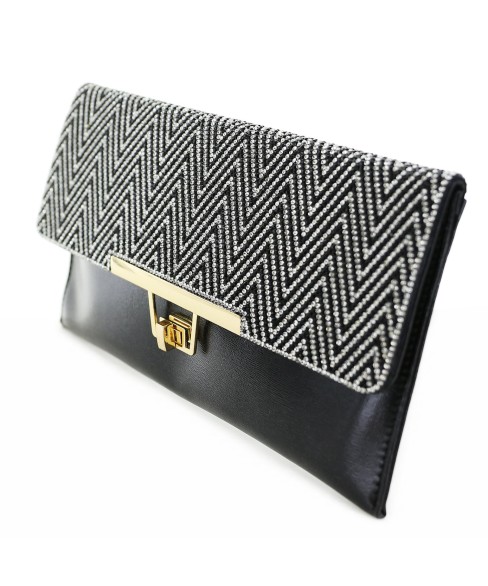 Women Rhinestone Crystal Envelope Clutch Bag