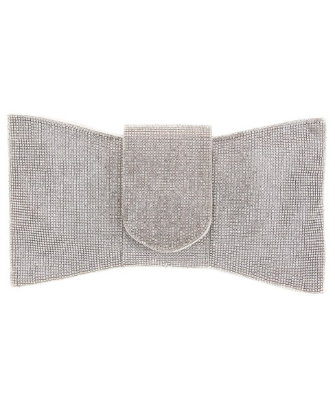 Crystal-Embellished Bow C, White Crystal-Embellished Bow C, White