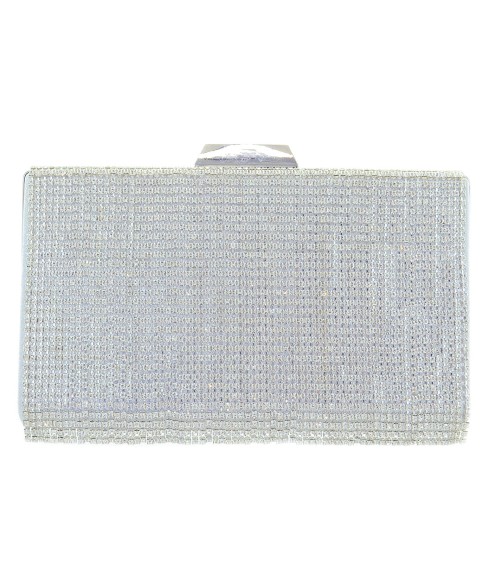 Lavish Crystal Fringe Clu, Silver Lavish Crystal Fringe Clu, Silver