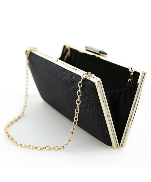 Glitter Rhinestone Frame Evening Clutch Bag