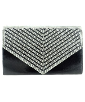 Crystal Embellished Metallic Clutch