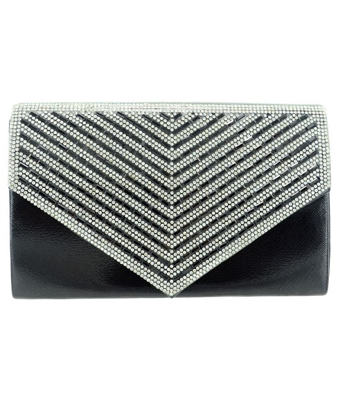 Crystal Embellished Metallic Clutch Crystal Embellished Metallic Clutch