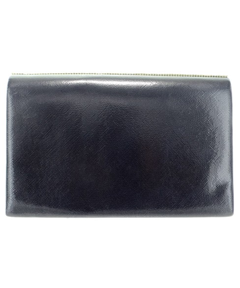 Crystal Embellished Metallic Clutch
