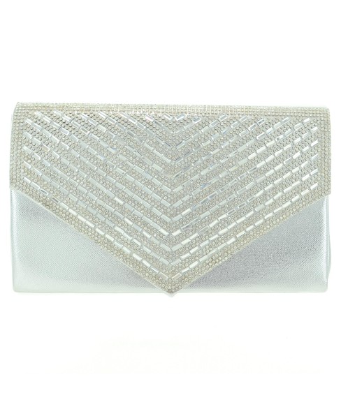 Crystal Embellished Metallic Clutch Crystal Embellished Metallic Clutch