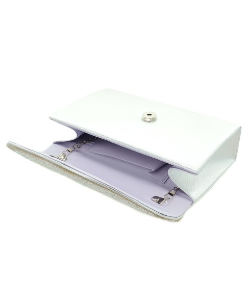Crystal Embellished Metallic Clutch