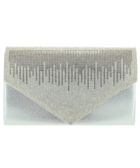 Crystal Embellished Metallic Clutch