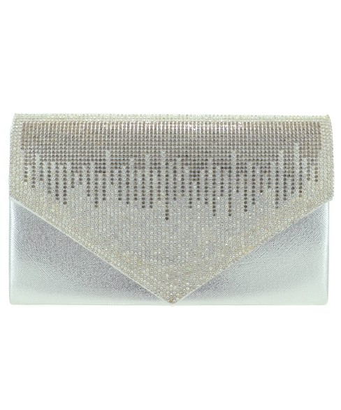 Crystal Embellished Metallic Clutch Crystal Embellished Metallic Clutch