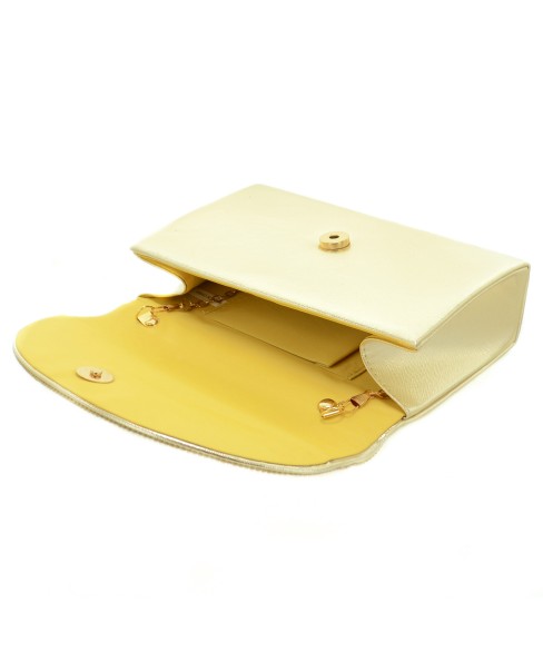 Crystal Embellished Metallic Clutch