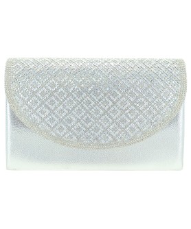 Crystal Embellished Metallic Clutch