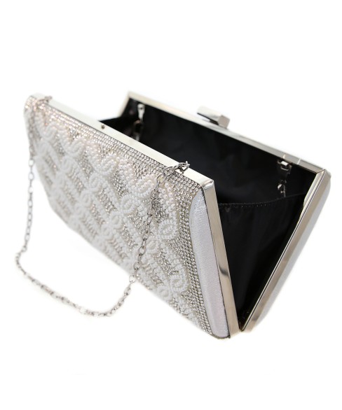 Crystal & Pearl Embellished Clutch