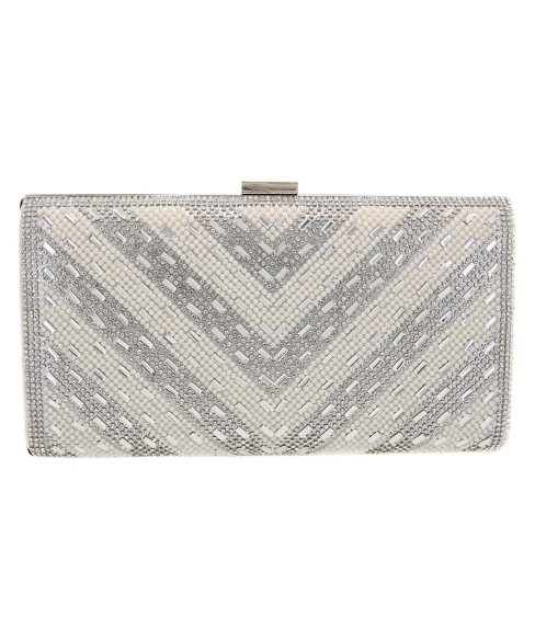 Crystal & Pearl Embellished Clutch