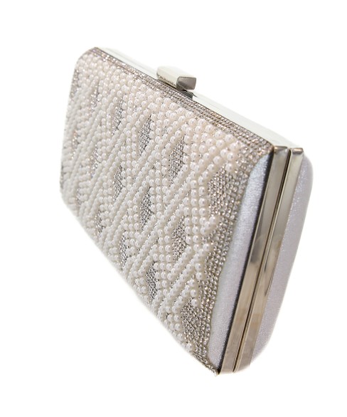 Crystal & Pearl Embellished Clutch