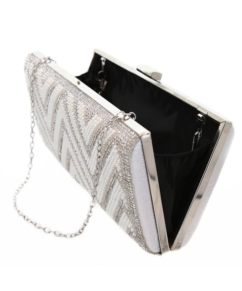 Crystal & Pearl Embellished Clutch