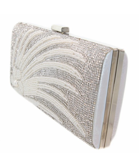 Crystal & Pearl Embellished Clutch