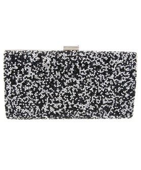 Glitter Crystal-Embellished Beaded Clutch