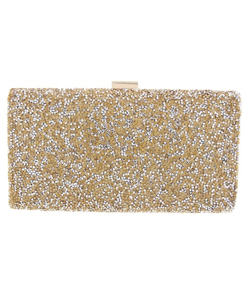 Glitter Crystal-Embellished Beaded Clutch Glitter Crystal-Embellished Beaded Clutch