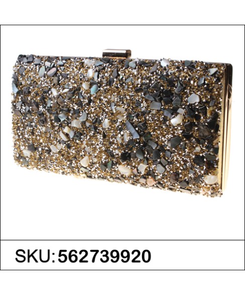 Glitter Crystal-Embellished Beaded Clutch Glitter Crystal-Embellished Beaded Clutch