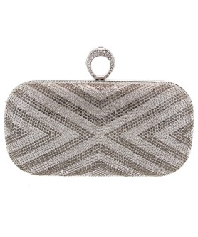 Ring Top Crystal-Embellished Clutch