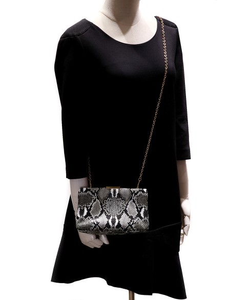 Python Embossed Clutch