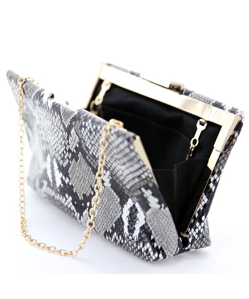 Python Embossed Clutch