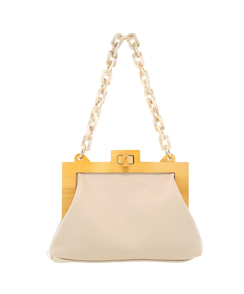 Acrylic Chain Handle Vegan Leather Clutch Bag Acrylic Chain Handle Vegan Leather Clutch Bag