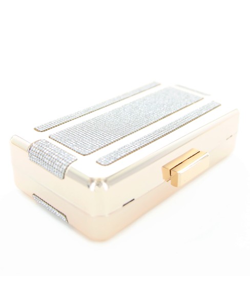 Crystal-Embellished Frame Clutch