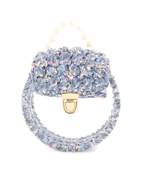 Pearl Handle Round Clear Woven Frame Bag Pearl Handle Round Clear Woven Frame Bag