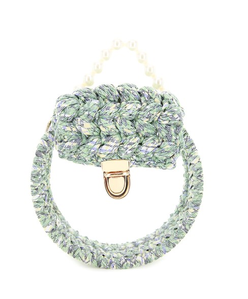 Pearl Handle Round Clear Woven Frame Bag Pearl Handle Round Clear Woven Frame Bag