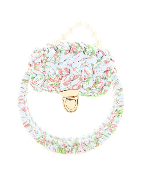 Pearl Handle Round Clear Woven Frame Bag Pearl Handle Round Clear Woven Frame Bag