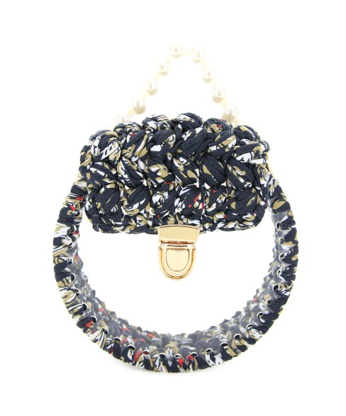 Pearl Handle Round Clear Woven Frame Bag Pearl Handle Round Clear Woven Frame Bag