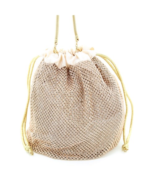 Rhinestone Drawstring Bucket Bag