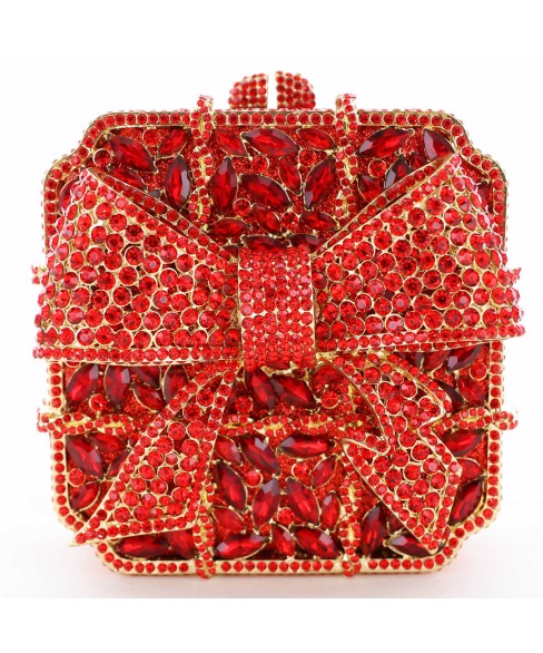 Crystal-Embellished Bow Evening Clutch Crystal-Embellished Bow Evening Clutch