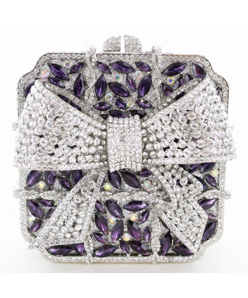 Crystal-Embellished Bow Evening Clutch Crystal-Embellished Bow Evening Clutch