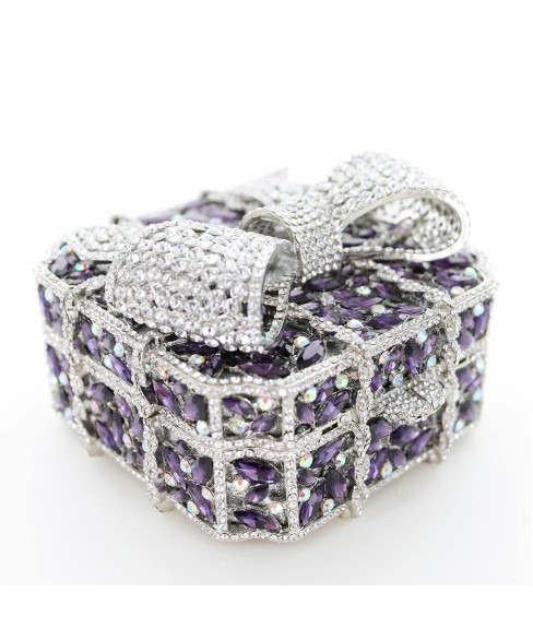 Crystal-Embellished Bow Evening Clutch