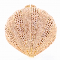 Crystal-Embellished Sea Shell Evening Clutch