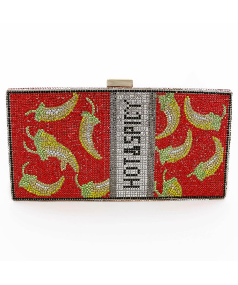 Crystal-Embellished Hot&Spicy Evening Clutch Bag Crystal-Embellished Hot&Spicy Evening Clutch Bag