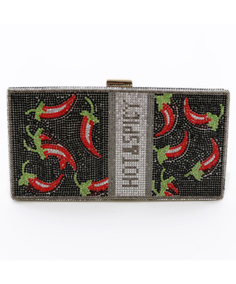 Crystal-Embellished Hot&Spicy Evening Clutch Bag Crystal-Embellished Hot&Spicy Evening Clutch Bag