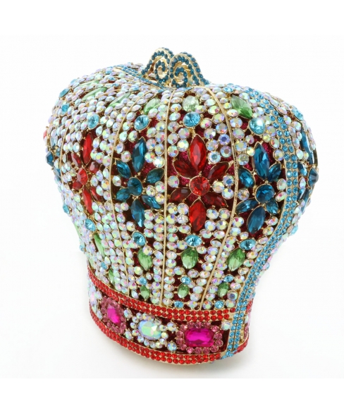 Crystal-Embellished Royal Crown Evening Clutch