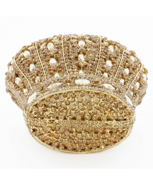 Crystal-Embellished Royal Crown Evening Clutch