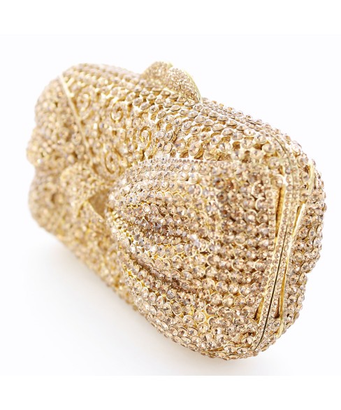 Crystal-Embellished Bow Evening Clutch