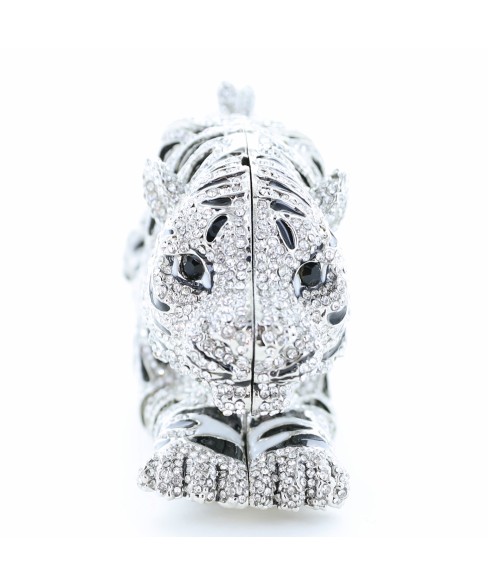 Crystal-Embellished Tiger Evening Clutch (Large)