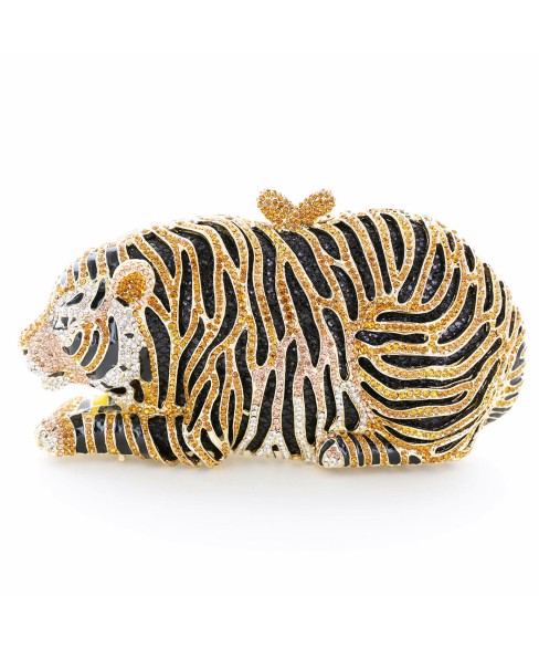 Crystal-Embellished Tiger Evening Clutch (Large) Crystal-Embellished Tiger Evening Clutch (Large)