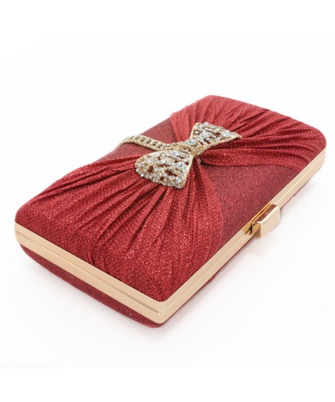 Glitter Rhinestone Bow Evening Clutch Purses