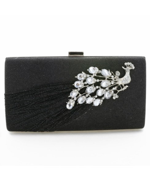 Glitter Rhinestone Pecok Evening Clutch Purses