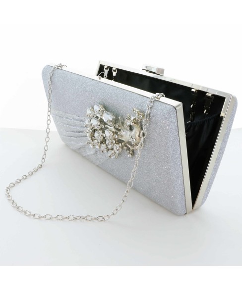 Glitter Rhinestone Pecok Evening Clutch Purses